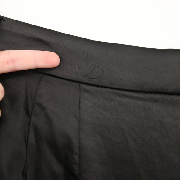 Vince Camuto Dress Pants Black Wide Leg Front Pleat Satin Trouser Pockets 24W - Picture 12 of 16